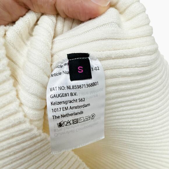 NWT Gauge81 White Wool Blend Mija Ribbed Mini‎ Dress Size Small $660 - Picture 9 of 13